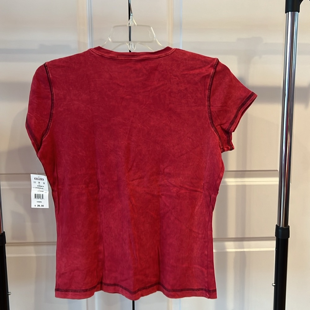 Apt 9 Red V-Neck T-Shirt with Embellishment - Picture 7 of 7